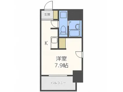 アストリア北大前(ワンルーム/2階)の間取り写真
