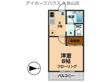 アルベールハセガワ(1K/1階)の間取り写真