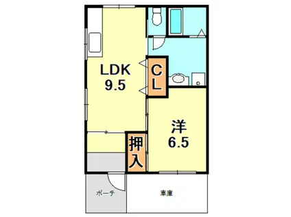 サンマリン王居殿(1LDK/1階)の間取り写真