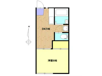 コーポラスミフネ(1DK/2階)の間取り写真