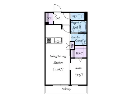 BBB南八幡(1LDK/2階)の間取り写真