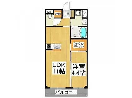 コンフォールヴィラIII(1LDK/2階)の間取り写真