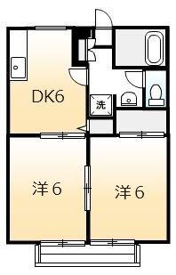 モンブランソレジオ(2DK/1階)の間取り写真