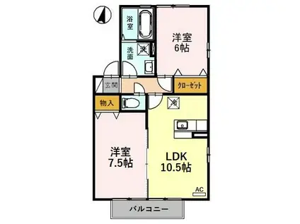 Y-CONFIDENCE A(2LDK/2階)の間取り写真