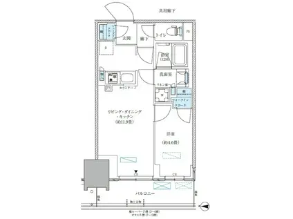 パークアクシス西大島コンフォートスクエア(1LDK/9階)の間取り写真