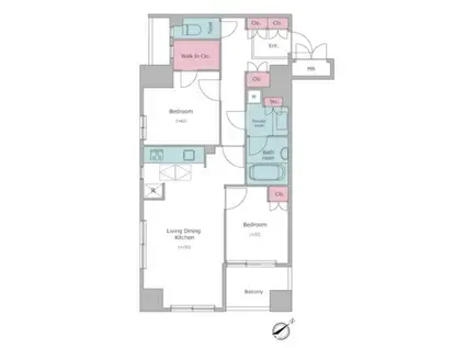 レジディア文京千石II(1LDK/4階)の間取り写真