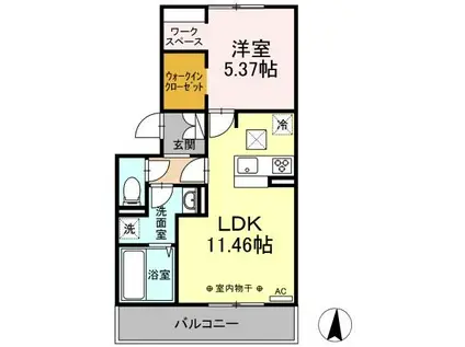 ISHIKAWA HILLS IX(1LDK/1階)の間取り写真