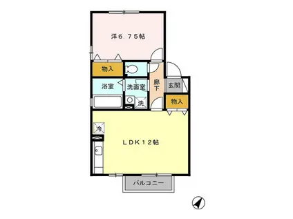 グランドゥールⅣ(1LDK/1階)の間取り写真