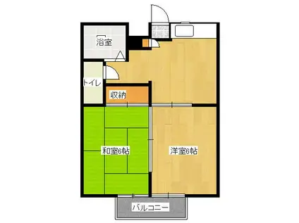 サンハイツ大杉(2DK/2階)の間取り写真