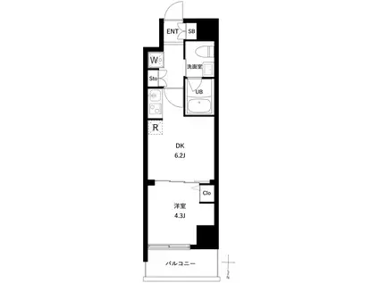 アーバンパーク日暮里II(1DK/10階)の間取り写真