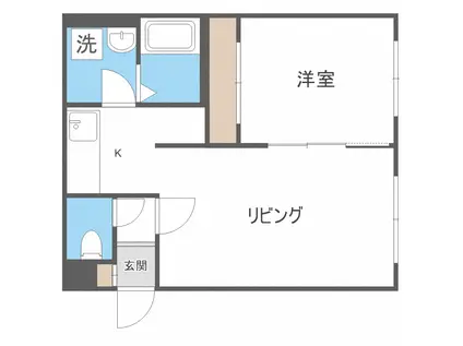 NOJU琴似(1LDK/1階)の間取り写真