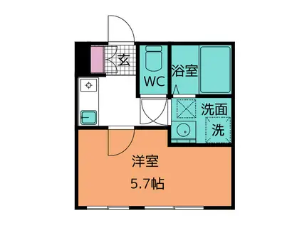 ロクハウス寿町(1K/1階)の間取り写真