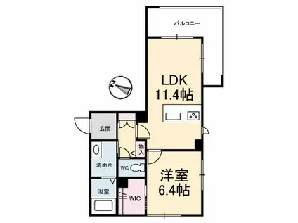 URBAN CREST(1LDK/2階)の間取り写真