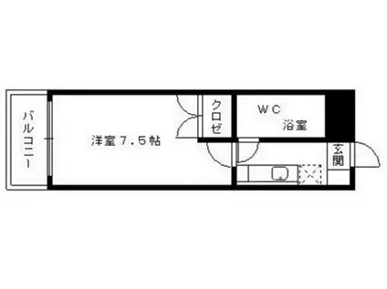 スチューデント室見(1K/3階)の間取り写真
