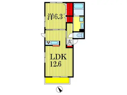 ブリサ マリナ(1LDK/2階)の間取り写真