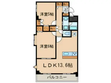 MONA VALE II(2LDK/1階)の間取り写真