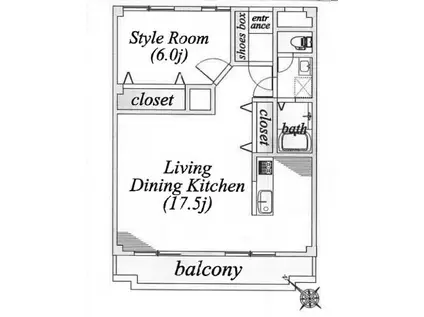 今成マンション(1LDK/2階)の間取り写真