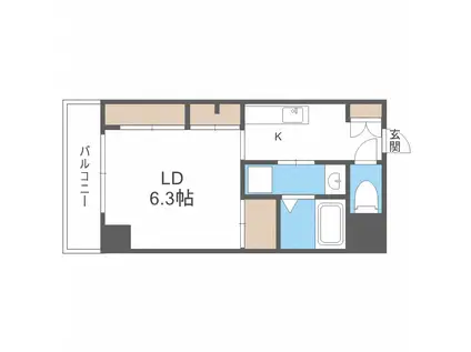 アストリアN6(ワンルーム/8階)の間取り写真