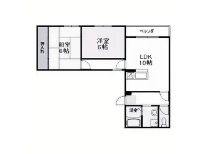 グリーンハイツ妙法寺 B棟(2LDK/1階)の間取り写真