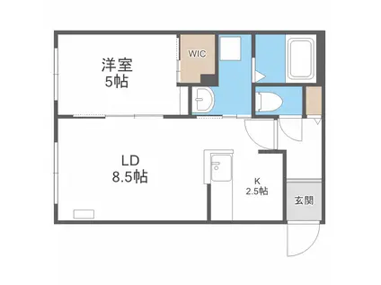 グランルース発寒(1LDK/4階)の間取り写真