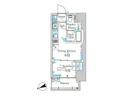 パークアクシス芝浦キャナル(1DK/2階)の間取り写真