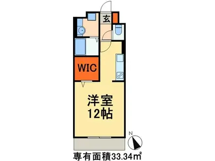 メルヴェーユ花水木II(ワンルーム/1階)の間取り写真