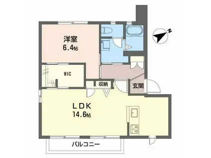 フィグ タウン E棟(1LDK/2階)の間取り写真