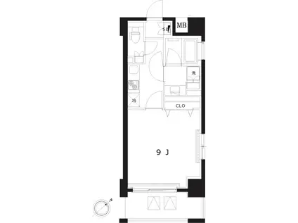 プレミアムキューブ三田(1K/6階)の間取り写真