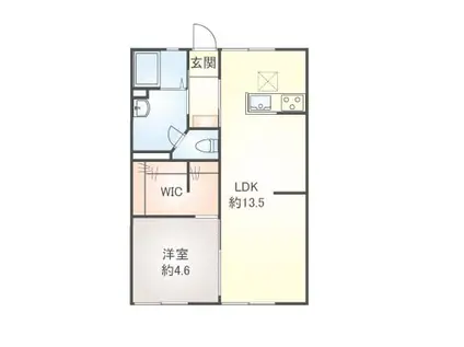 セフィラ内郷(1LDK/1階)の間取り写真