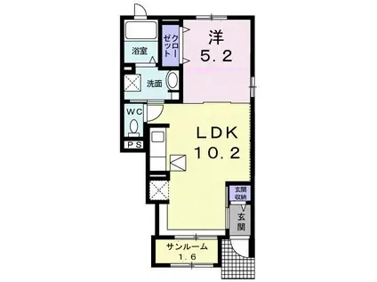 サニーレジデンスIX(1LDK/1階)の間取り写真