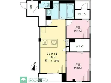 フェリーチェ(2LDK/1階)の間取り写真