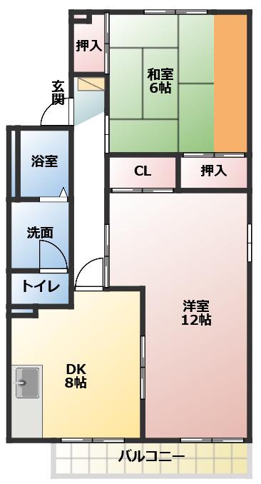 ハイムHIDAKA(2DK/2階)の間取り写真