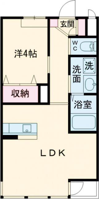 GARDEN 浜(1LDK/2階)の間取り写真