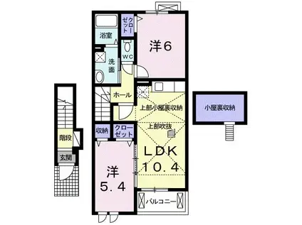 ハーモニー・プレイスII(2LDK/2階)の間取り写真