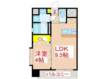 フィオーレ城南(1LDK/6階)の間取り写真