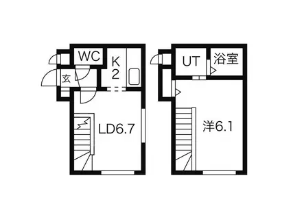 ビクトワール澄川(1LDK/3階)の間取り写真