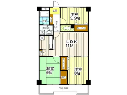 ルーエステート(3LDK/3階)の間取り写真