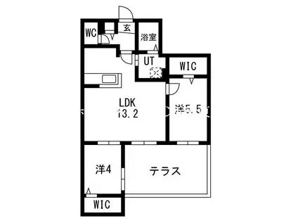 ブランシャールAS北16条S(2LDK/1階)の間取り写真