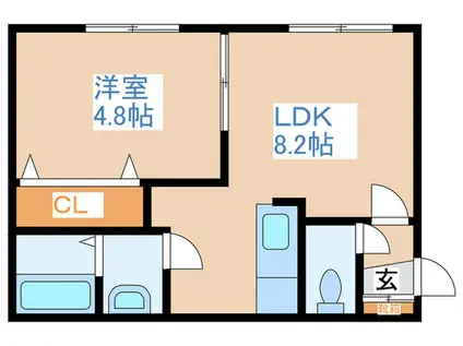 LE・EST(1LDK/1階)の間取り写真