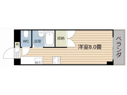 鹿児島ポート・8(ワンルーム/4階)の間取り写真