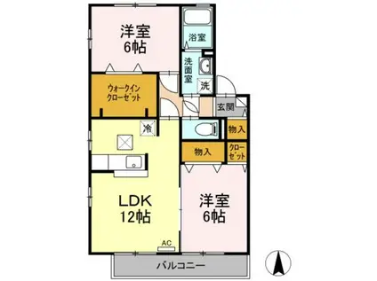 カーサクレール(2LDK/1階)の間取り写真