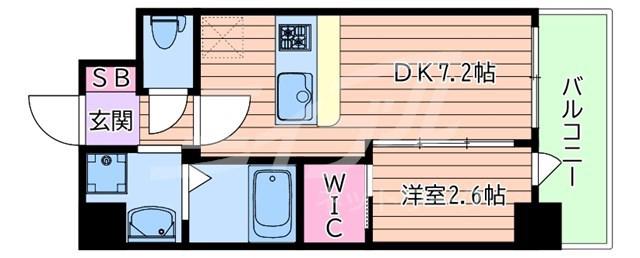 セレニテ江坂アリア(1DK/9階)の間取り写真