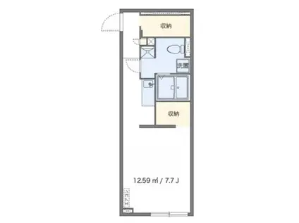 アルクAU SOLEIL(ワンルーム/2階)の間取り写真