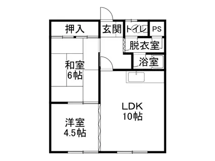 ハイツみたけ(2LDK/2階)の間取り写真