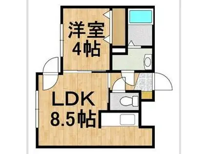 マリオット共栄町(1LDK/4階)の間取り写真