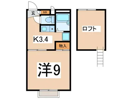 パレス中央(1K/1階)の間取り写真