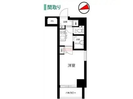 スカイコート早稲田壱番館(1K/11階)の間取り写真