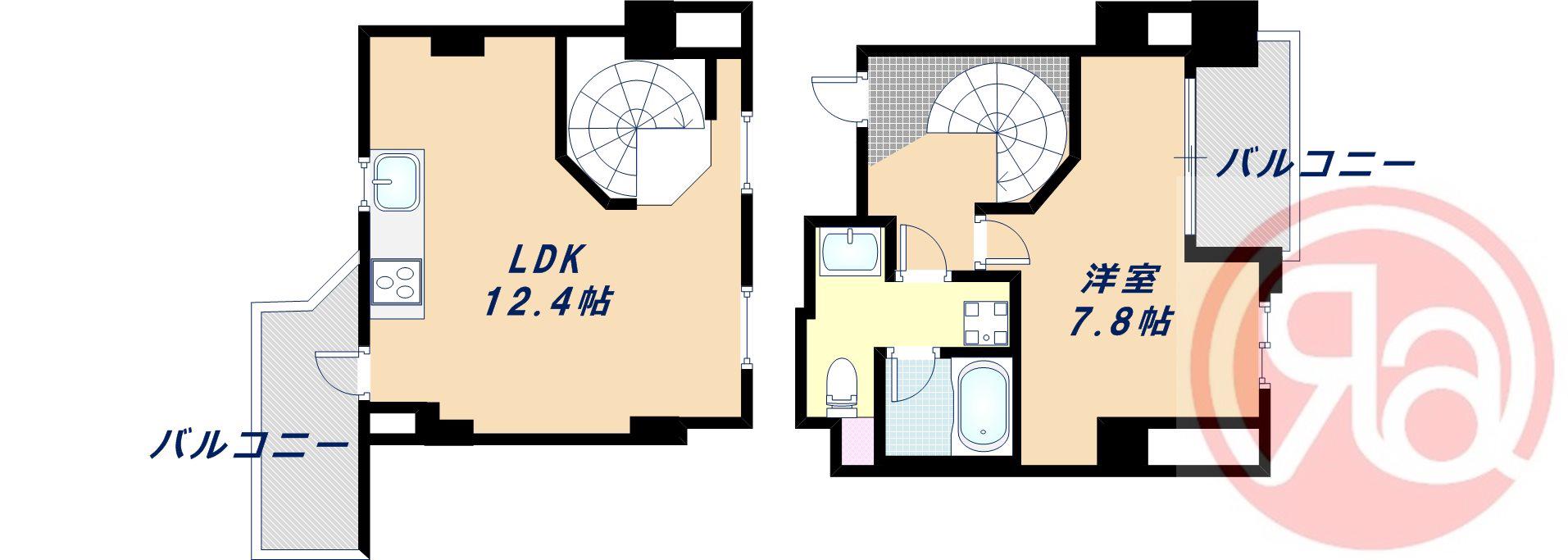 ラジエーションコート(1LDK/6階)の間取り写真