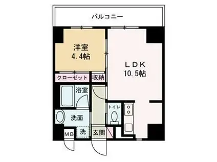 GLANZ高尾町(1LDK/5階)の間取り写真