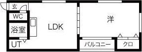 ピア駒川(1LDK/4階)の間取り写真